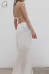 SWAYING/KNIT Japanese paper furry maxi skirt SW22SSB22 white